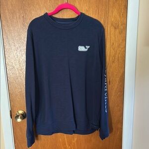 Vineyard Vines Navy Blue Crewneck with Sleeve Logo